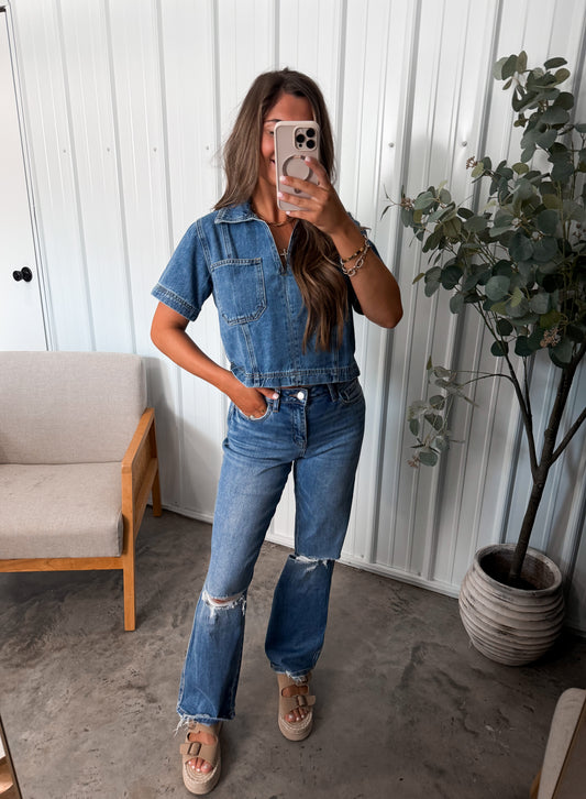 Lana Boxy Denim Top