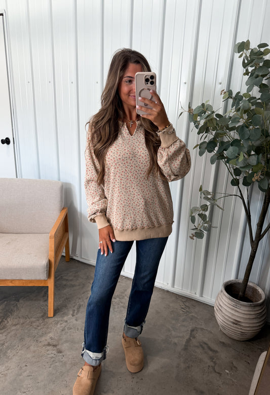 Desert Dust Floral Pullover