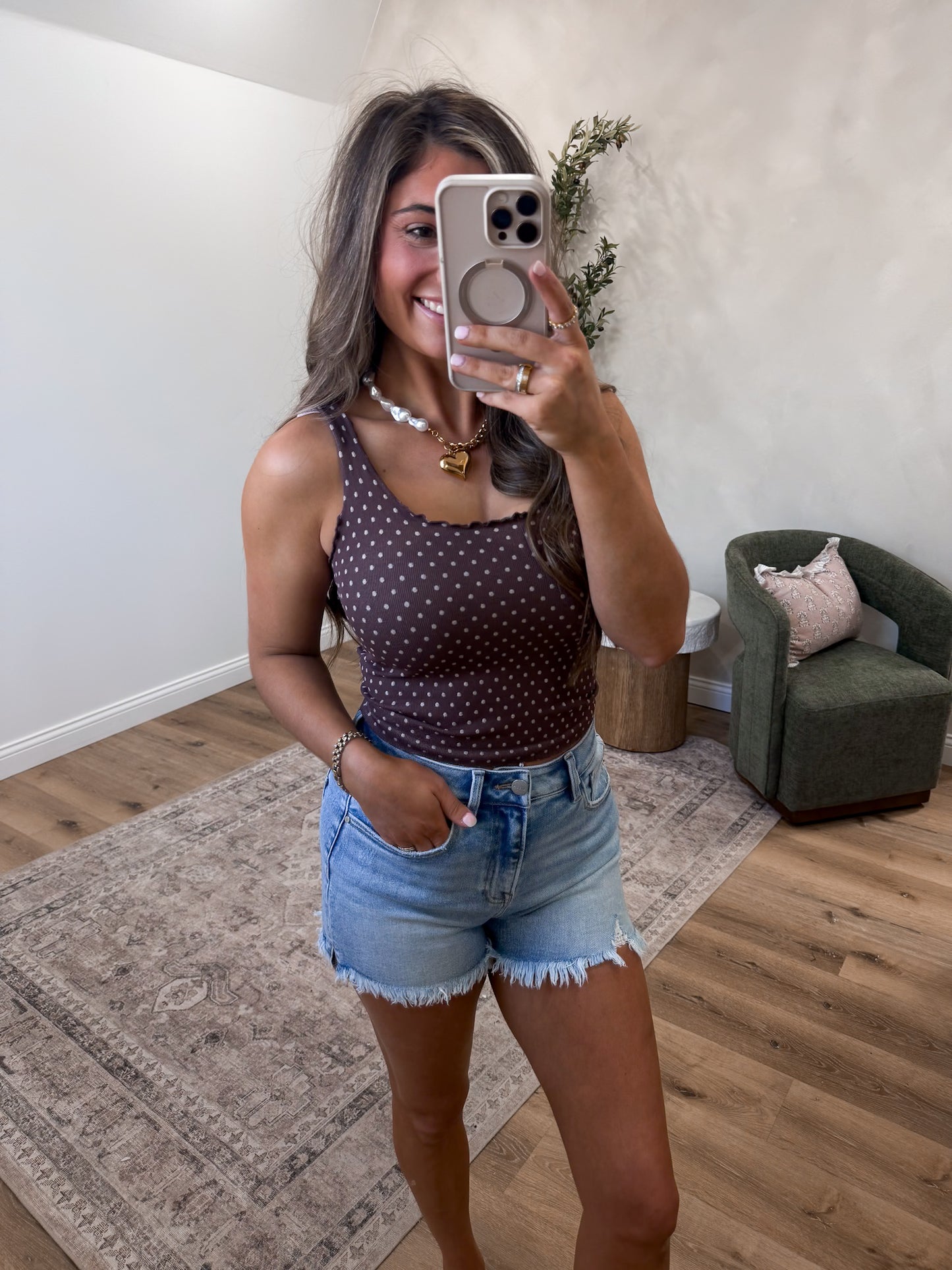 Reese High Rise Side Slit Denim Shorts - light wash