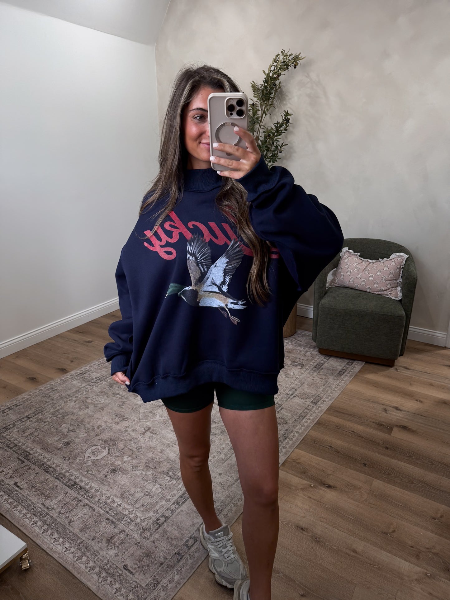 Lucky Mallard Reversible Mock Neck Pullover - navy *PREORDER FOR 9/10 ORDER INDIVUDALLY FROM IN STOCK PRODUCTS*
