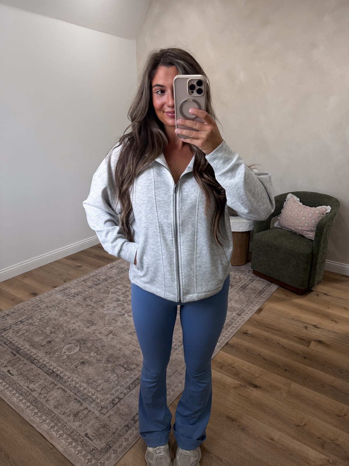 On the Move Scuba Full Zip - heather grey