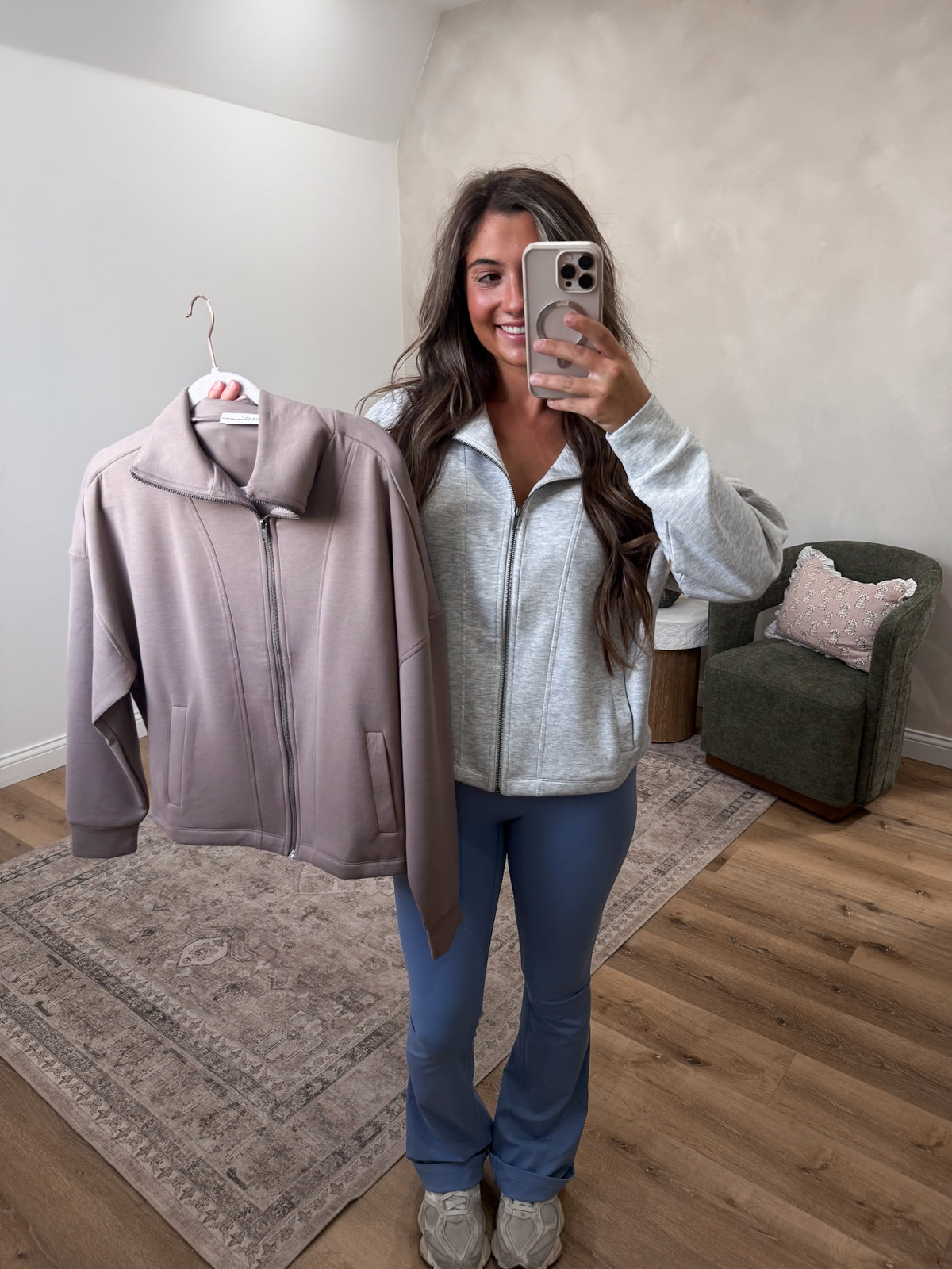 On the Move Scuba Full Zip - cocoa