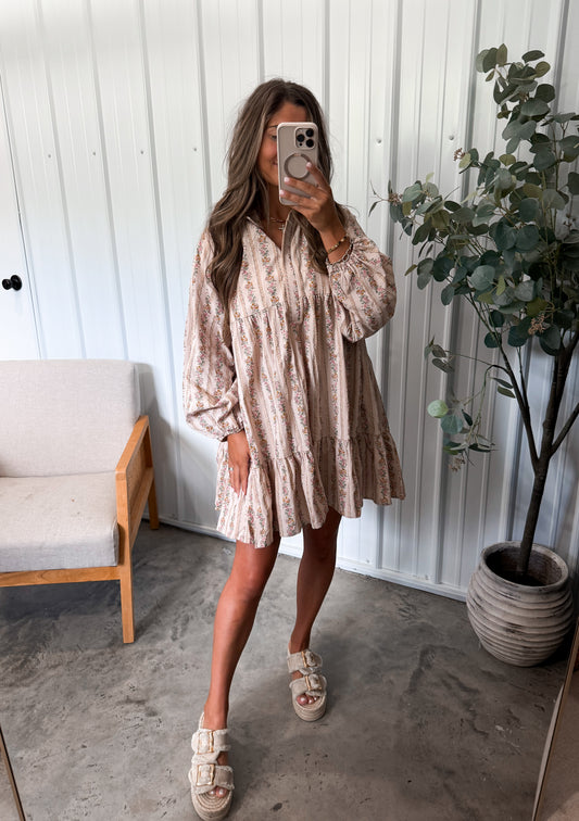 Farah Floral Button-up Collar dress