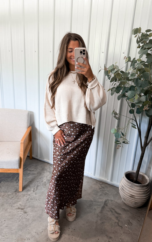 Chocolate Muse Floral Skirt