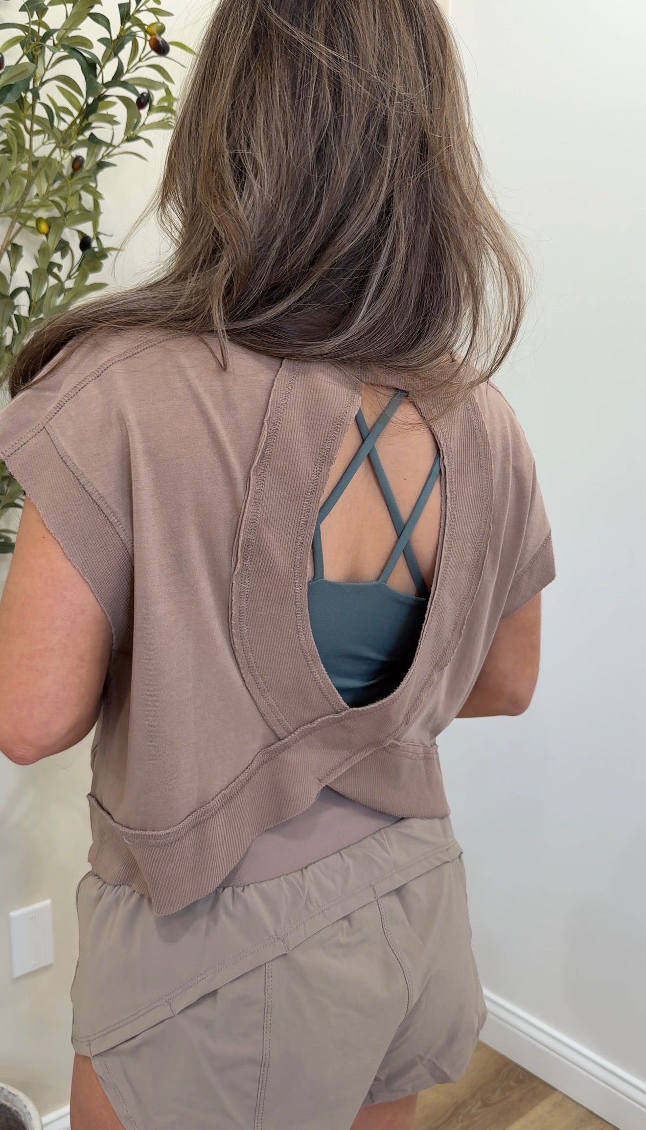 Sienna Open Back Top - taupe