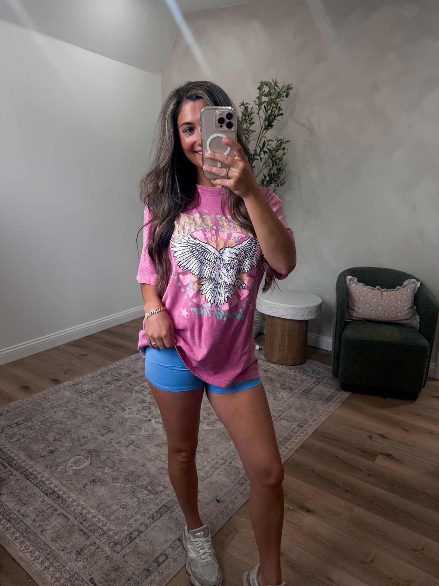 Free Bird World Tour Boyfriend Tee - pink