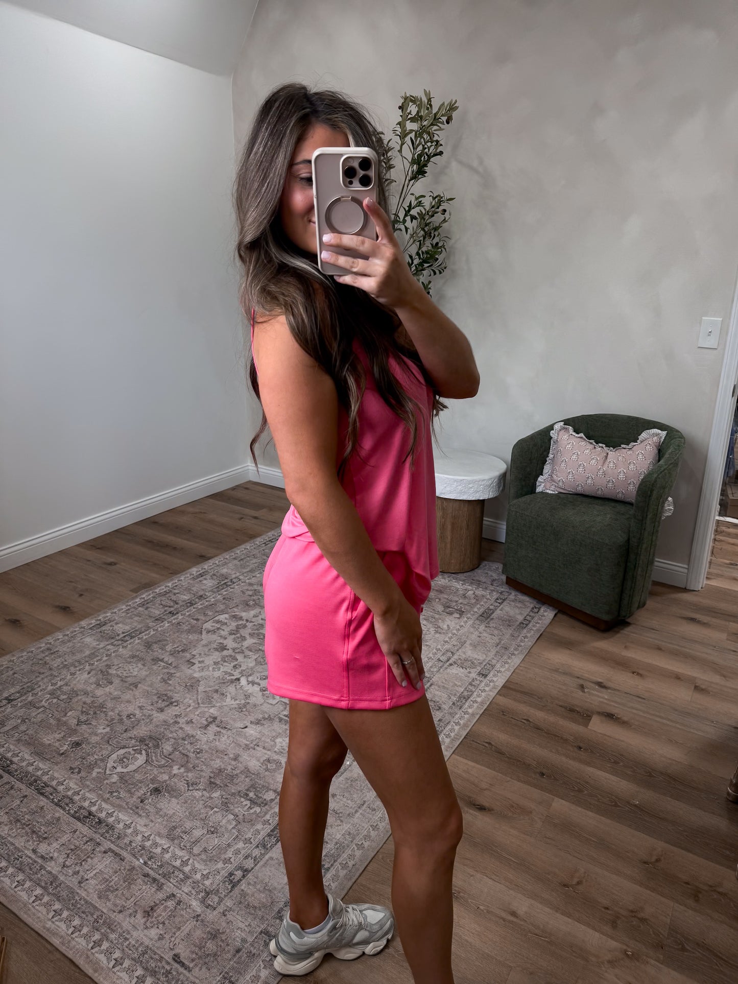 Bright Side Shorts Set - taffy pink