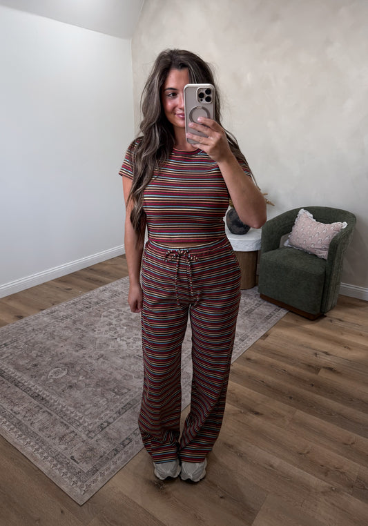 Victorious Striped Set - brown multi