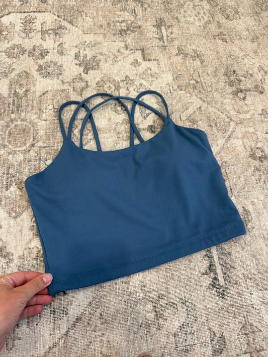 Elevation Crossback Sports Bra - ocean blue