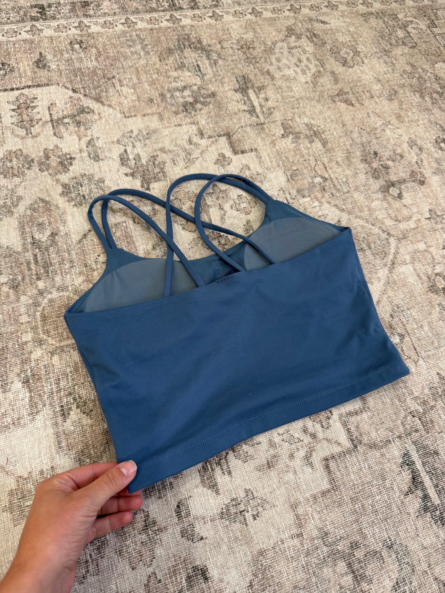 Elevation Crossback Sports Bra - ocean blue