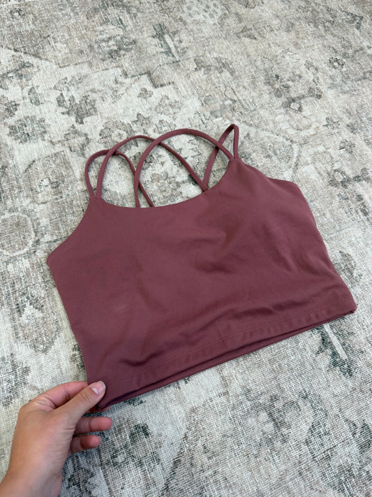 Elevation Crossback Sports Bra - rosewood