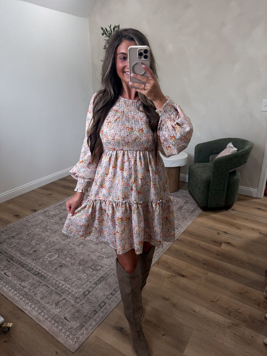 Beatrice Floral Mini Dress - multi
