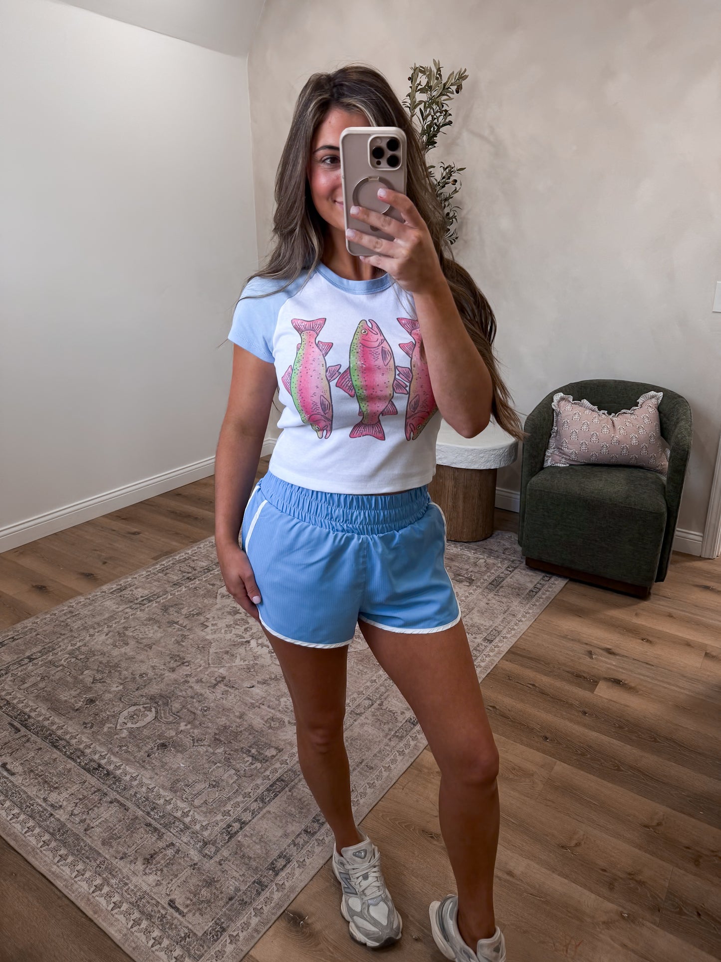 Trout Baby Tee - blue