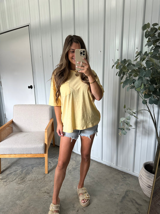 Sunshine Tee- Pastel Yellow