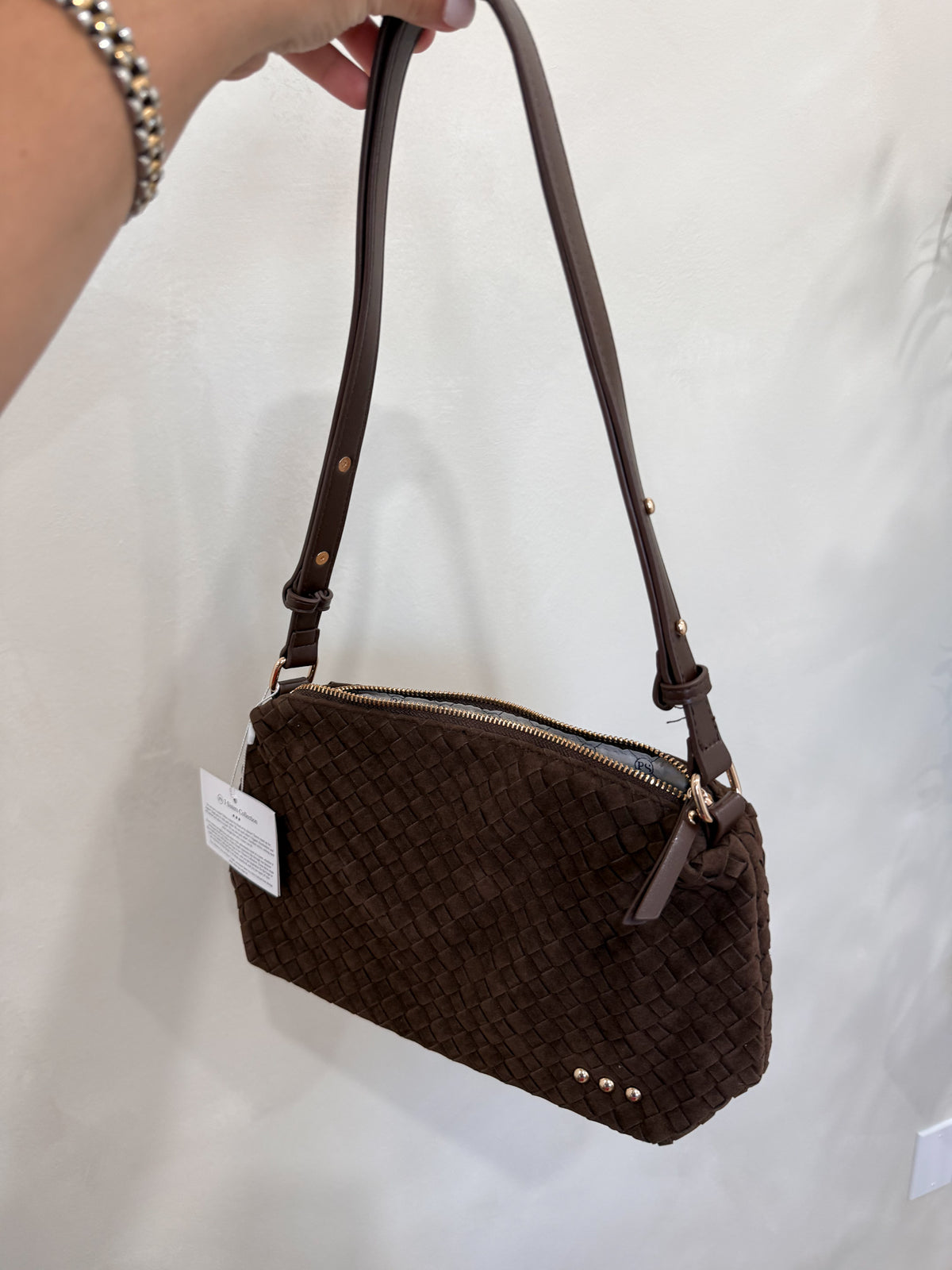 Adele Suede Hobo Bag - chocolate