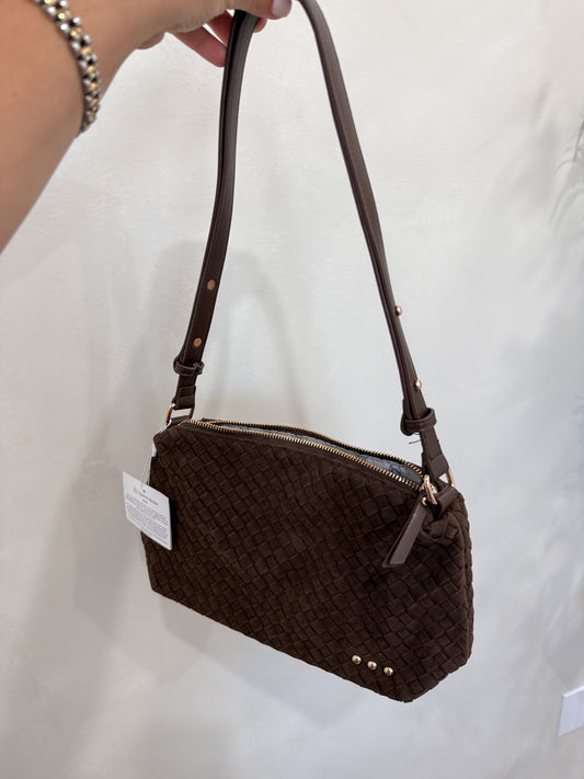 Adele Suede Hobo Bag - chocolate