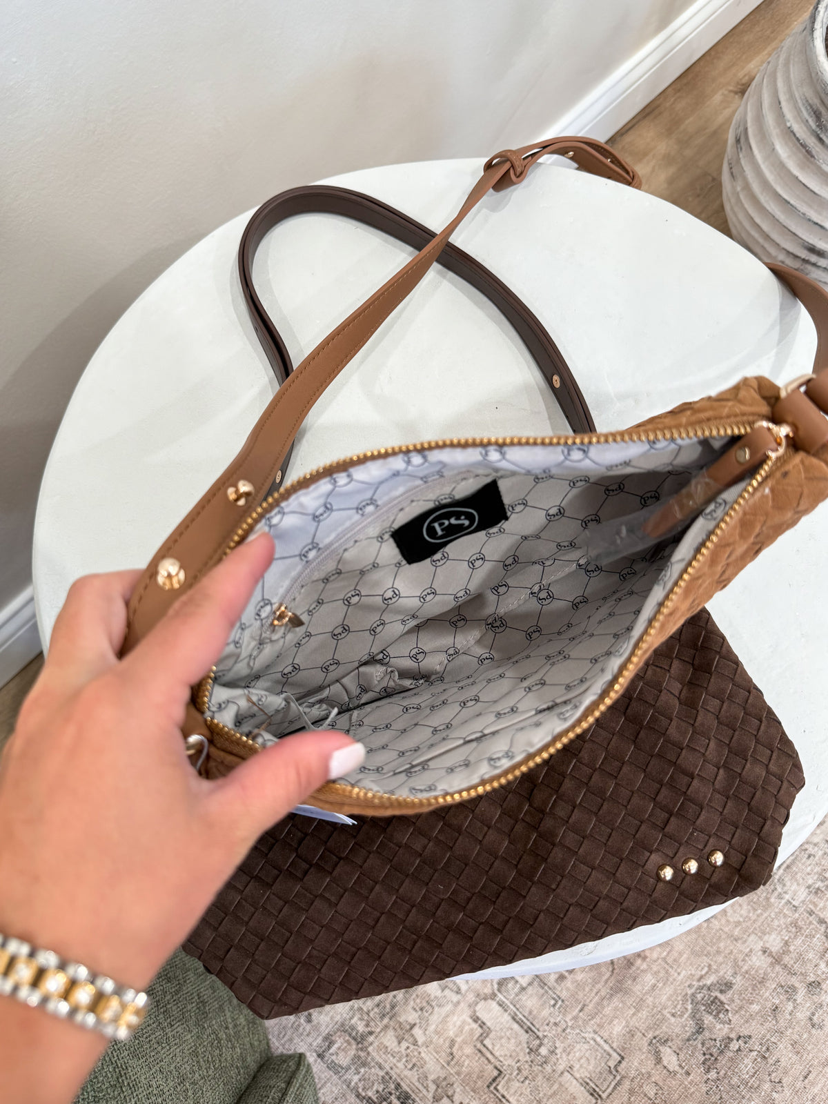 Adele Suede Hobo Bag - chocolate