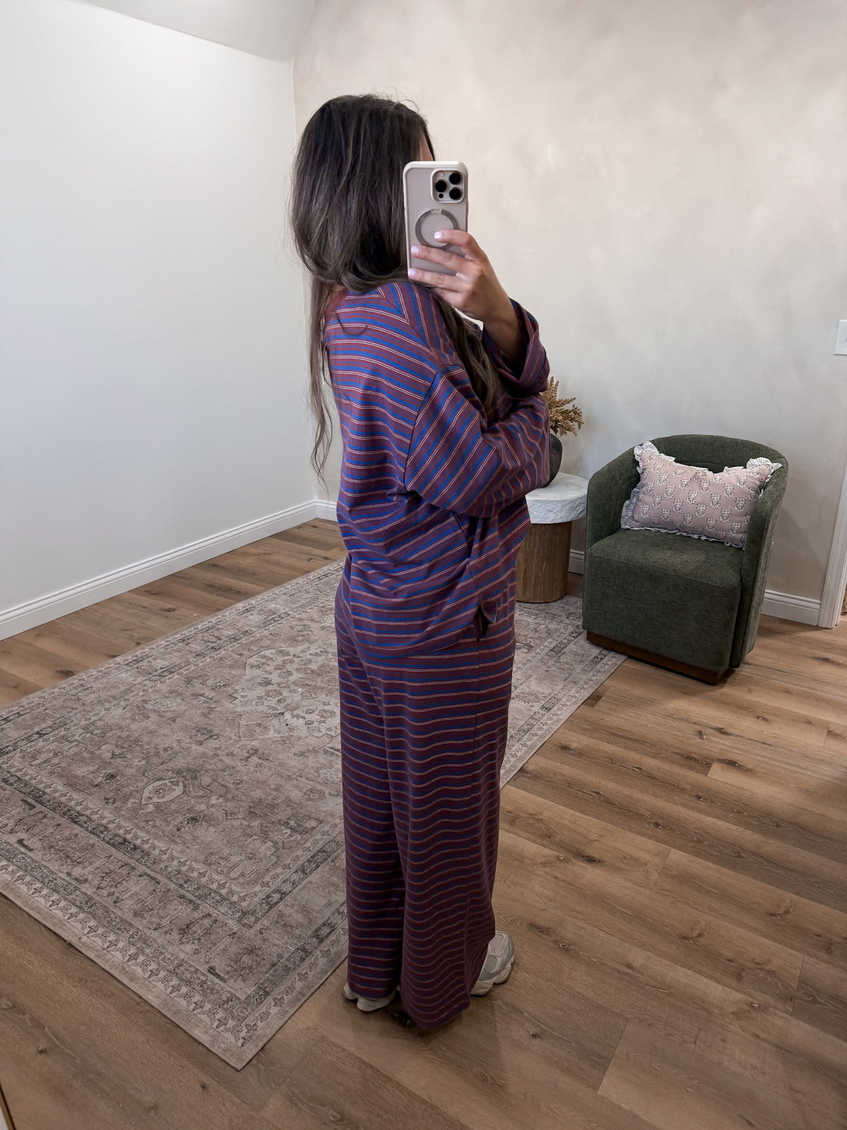 Carter Striped Lounge Set - sienna cobalt