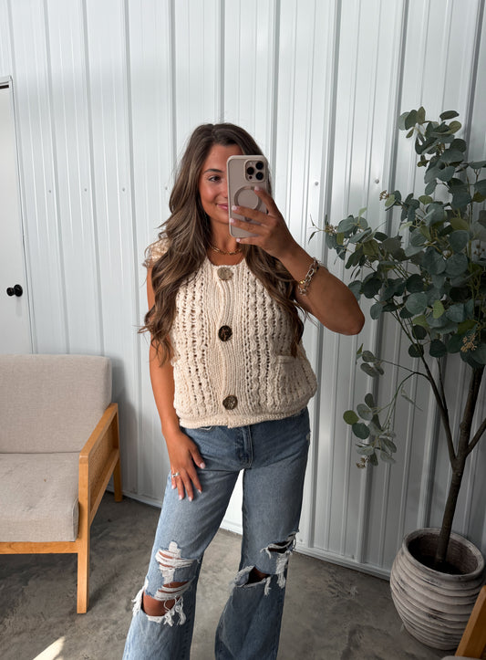 Coco Cream Chunky Knit Vest