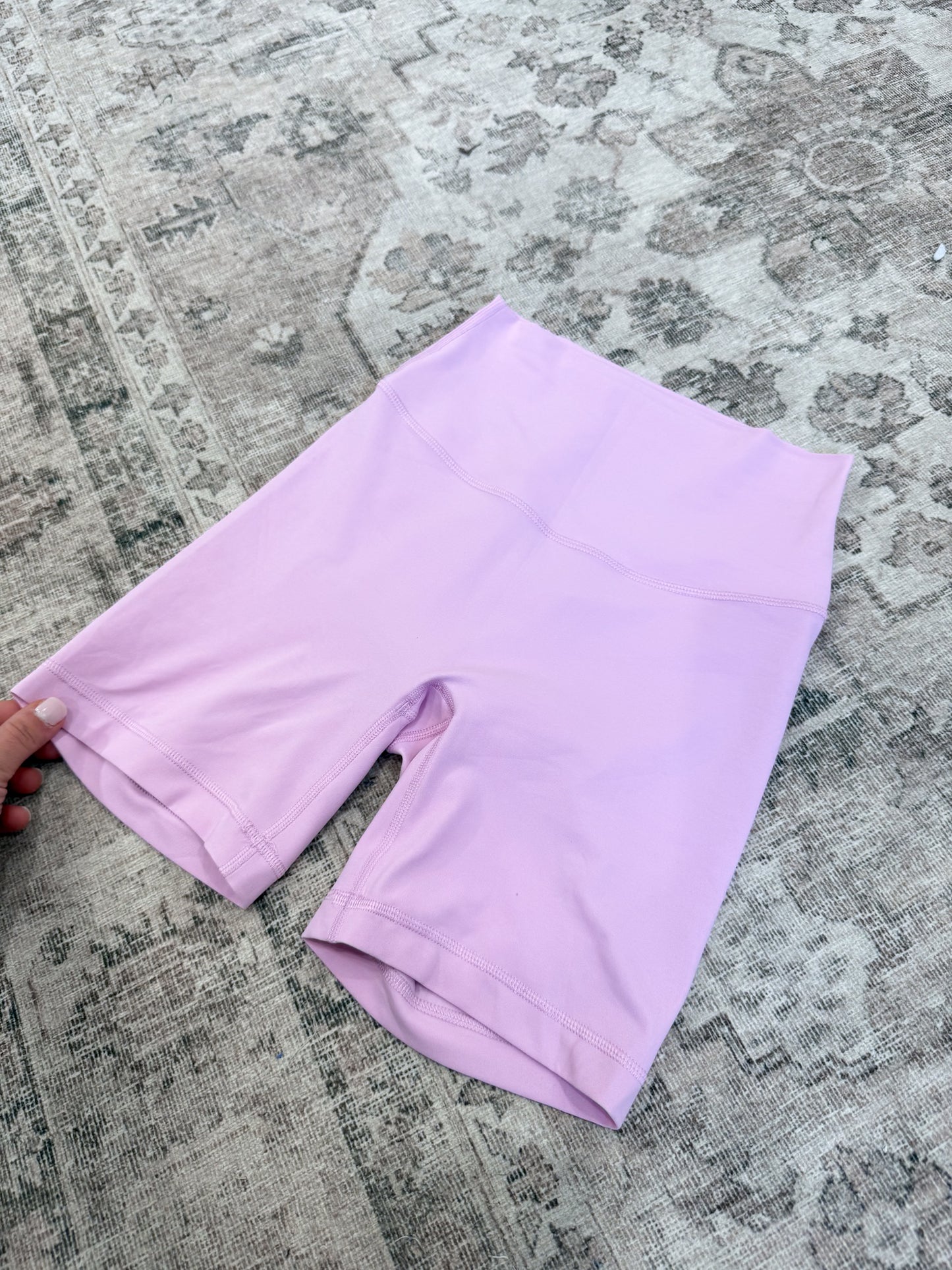Luna High Waisted Biker Shorts - pale rose