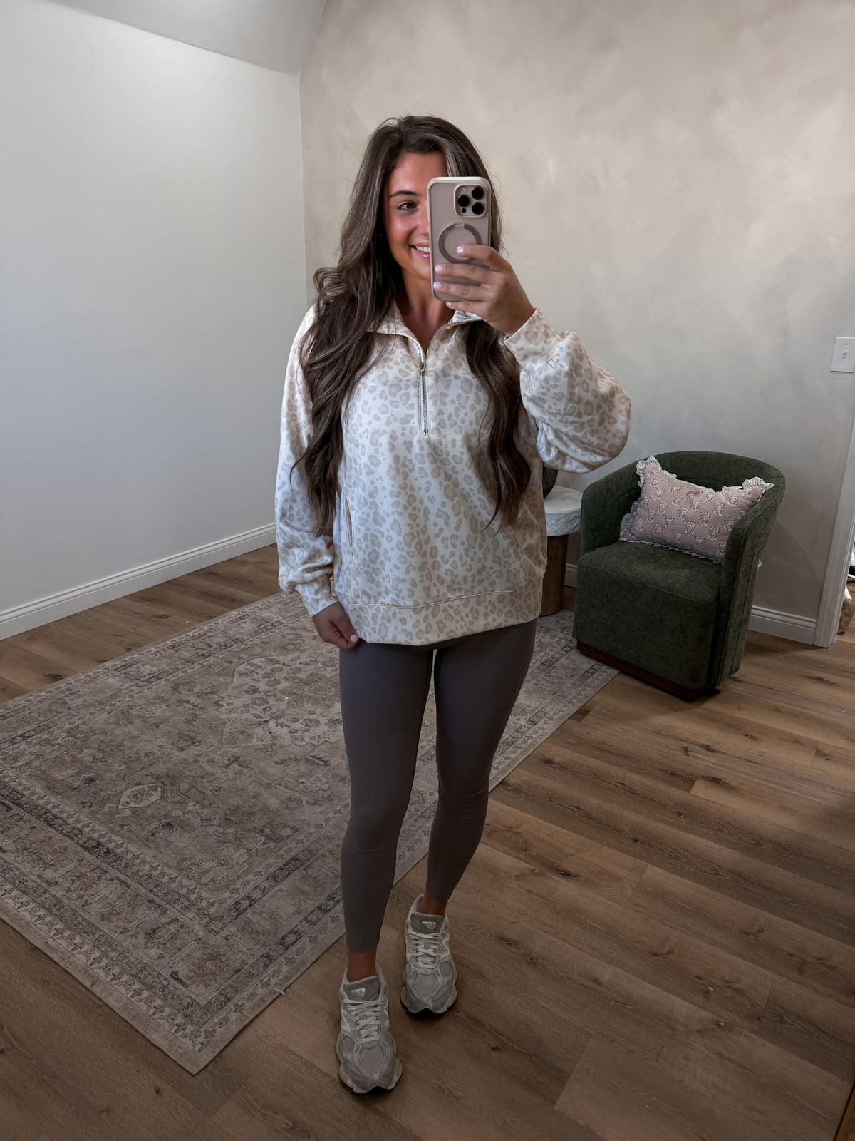 Leni Leopard Quarter-Zip Pullover *PREORDER 2/10 2027* order individual from in stock products
