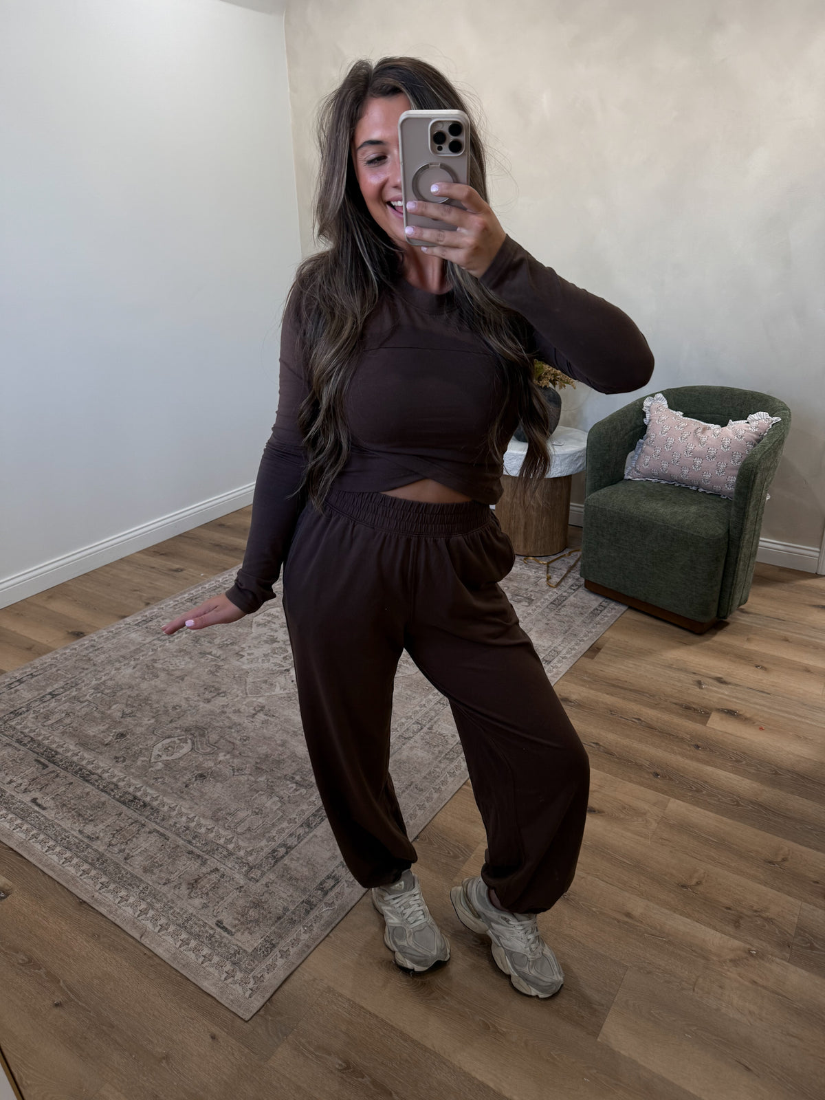 Comfy Current Long Sleeve Set - mocha