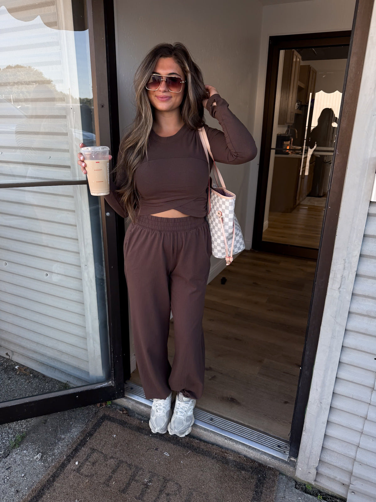 Comfy Current Long Sleeve Set - mocha