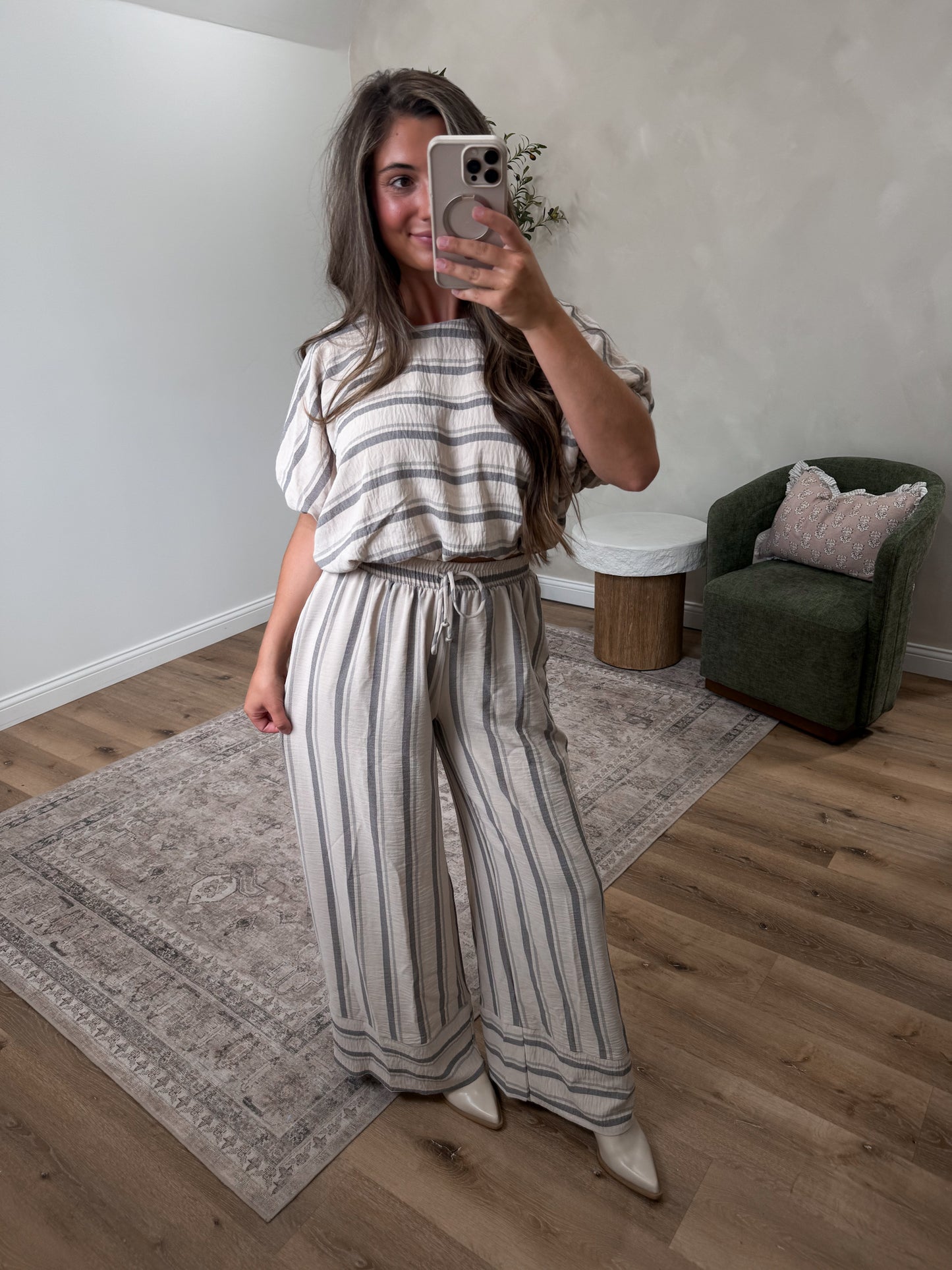 Taupe Striped Set