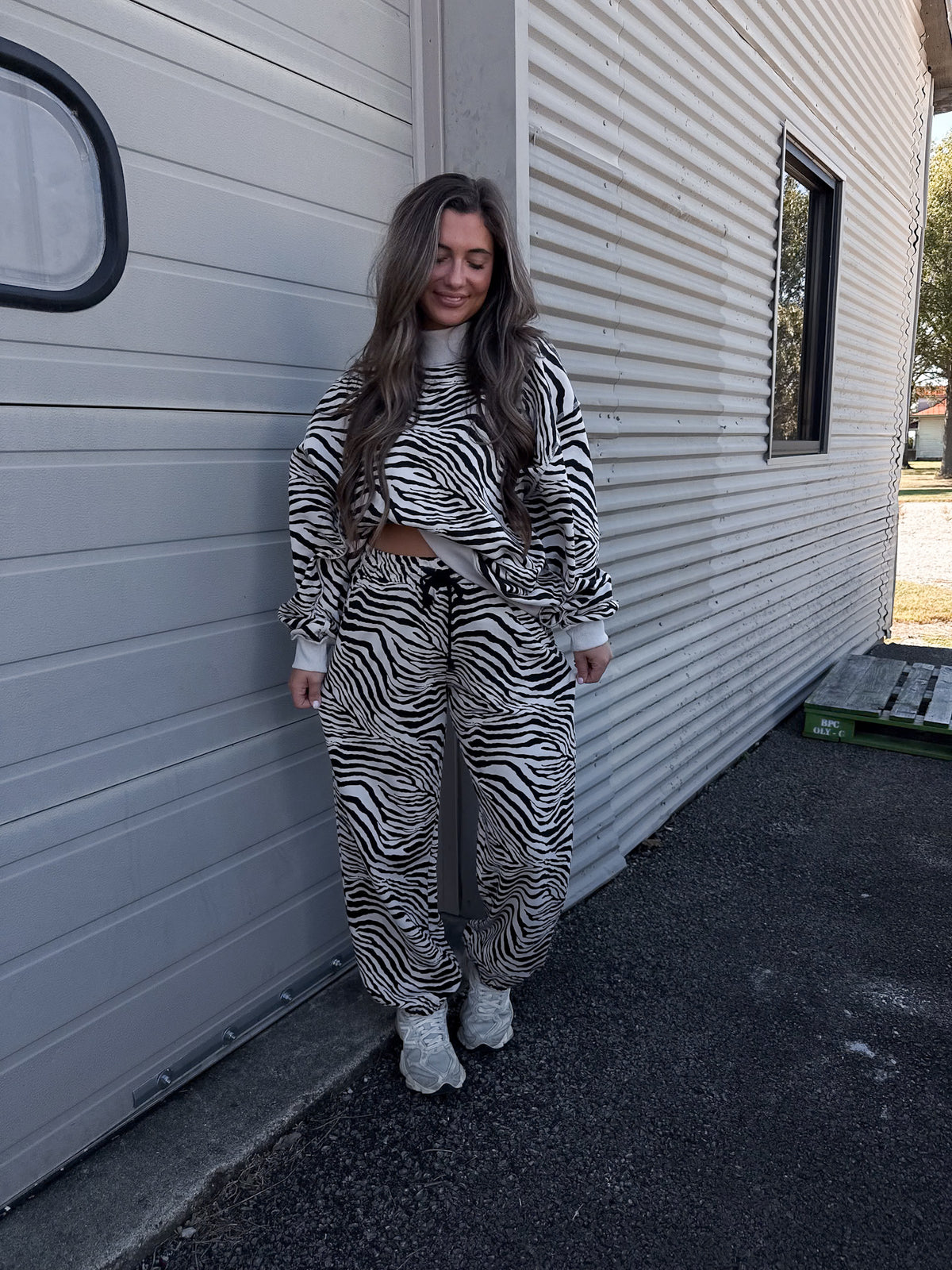 Born Wild Zebra Print Joggers