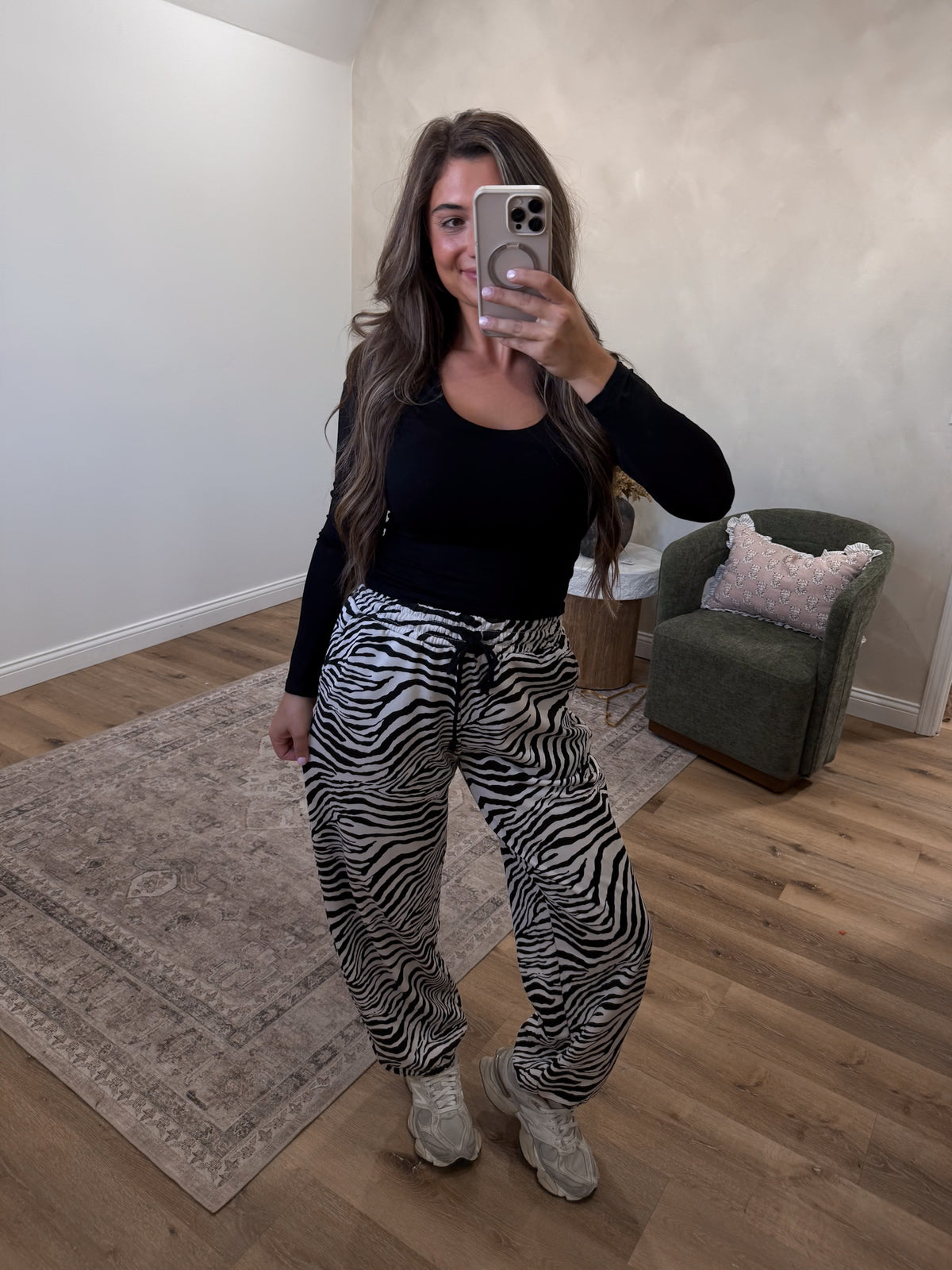 Born Wild Zebra Print Joggers