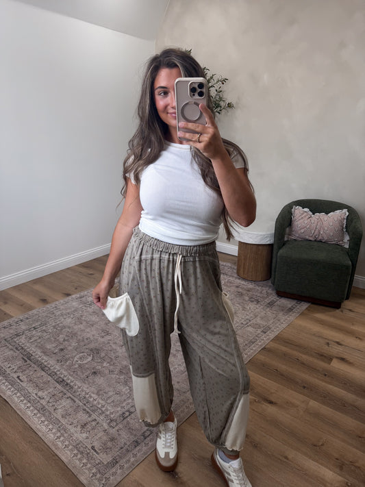 Camilla Barrel Joggers - sage