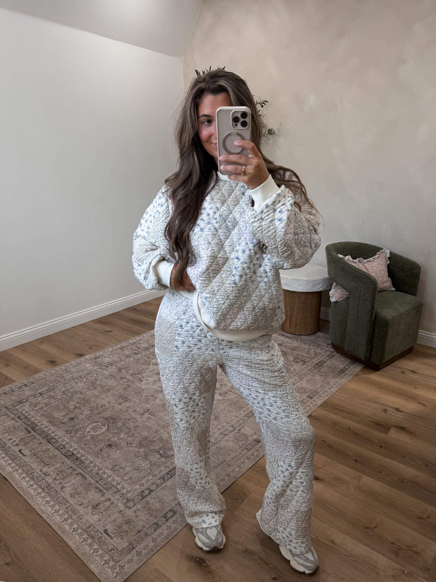 Happy Homebody Floral Patchwork Quilted Set - cream multi
