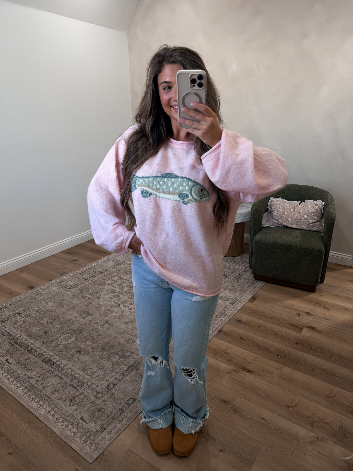 Cozy Catch Sweater - pink