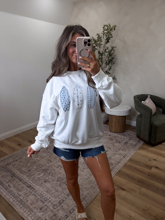 Summer Vibes Patchwork Pullover - white