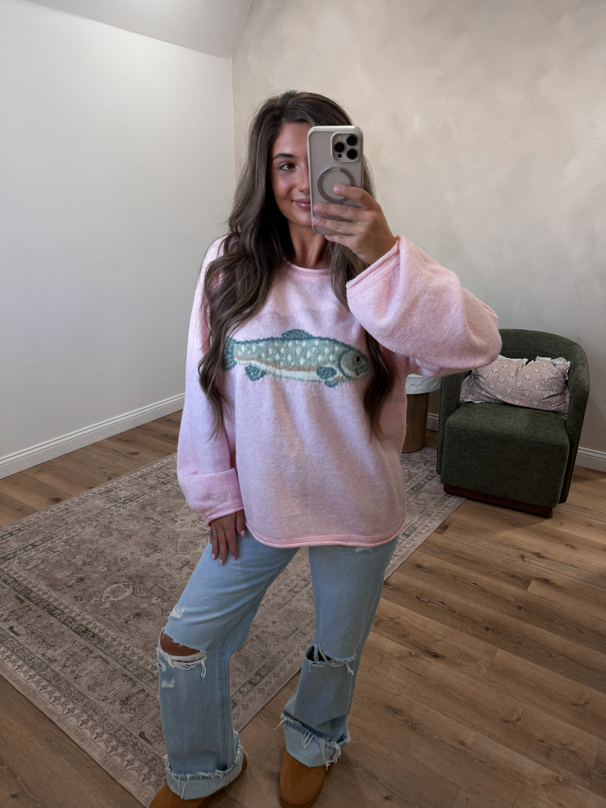 Cozy Catch Sweater - pink