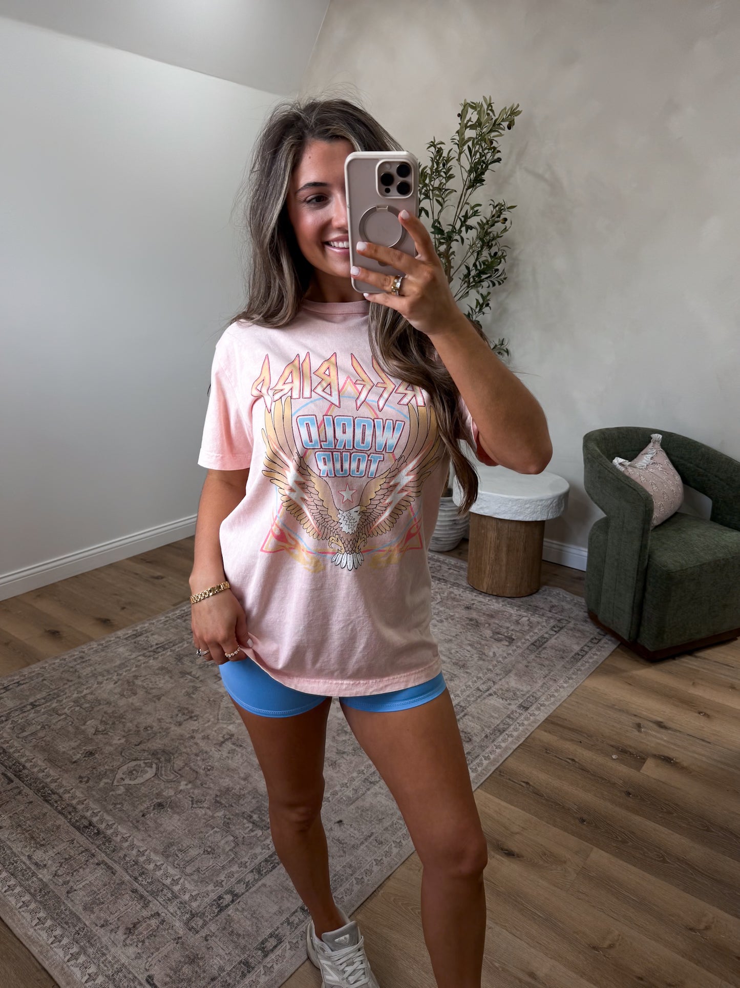 Free Bird World Tour Graphic Tee - pink
