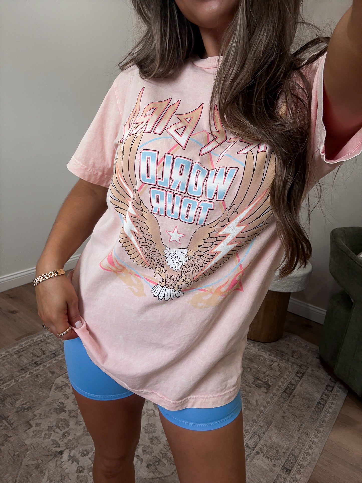 Free Bird World Tour Graphic Tee - pink