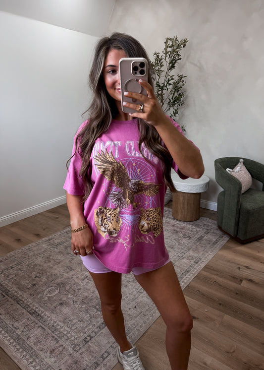 World Tour Wild Spirit Graphic Tee - pink rose