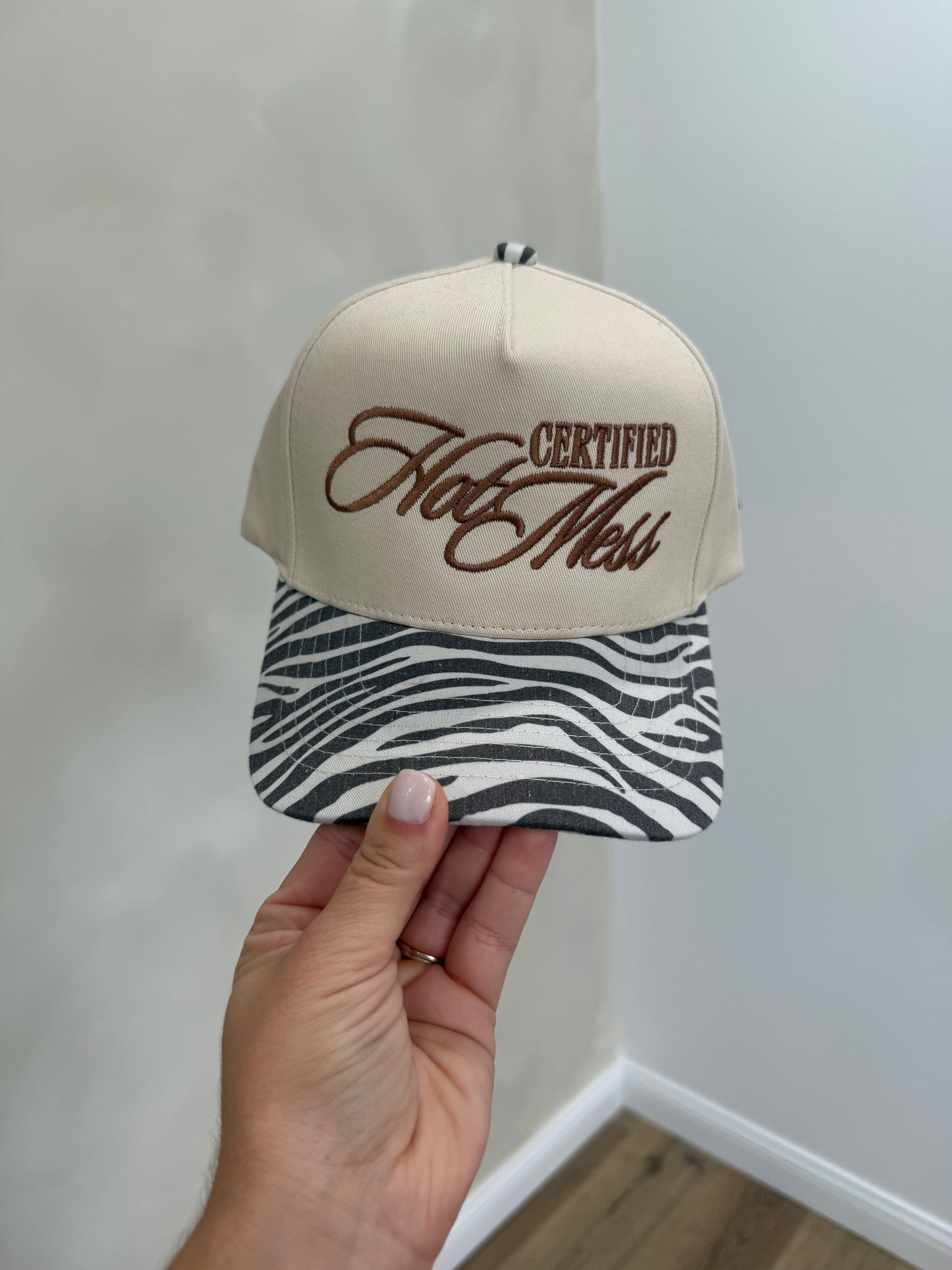 Certified Hot Mess Trucker Hat - zebra