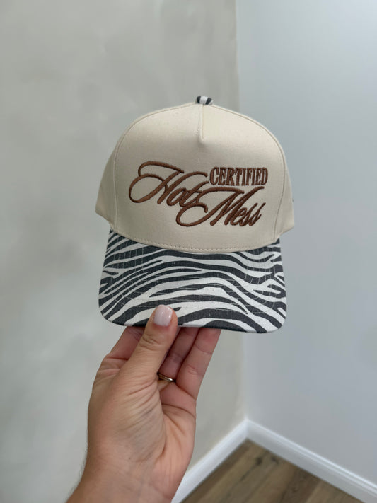 Certified Hot Mess Trucker Hat - zebra