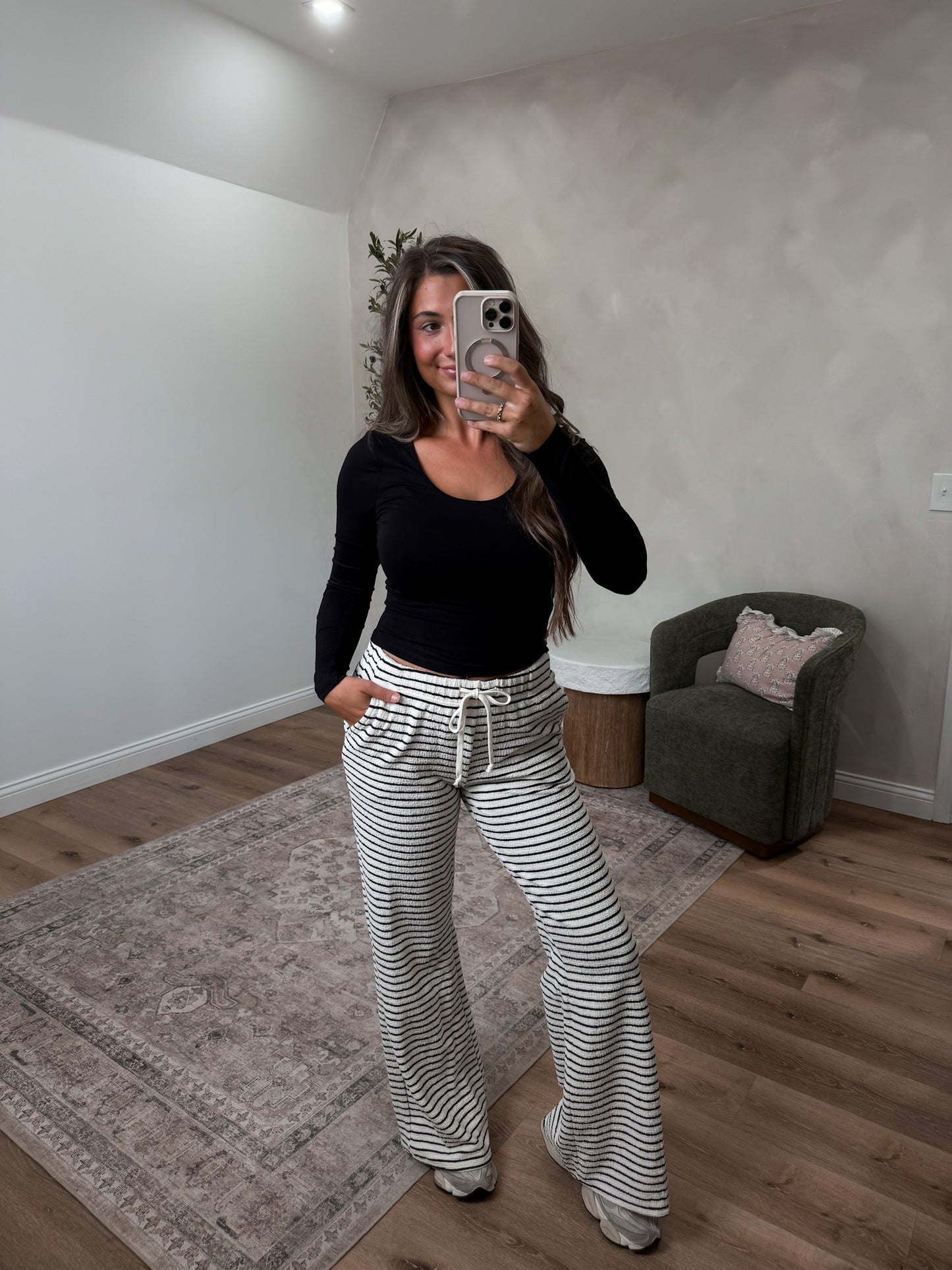 Stella Striped Lounge Pants - cream *PREORDER FOR 8/28