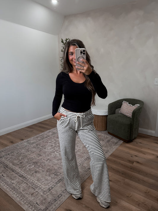 Stella Striped Lounge Pants - cream *PREORDER FOR 8/28