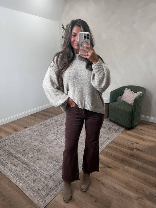 Bianca Balloon Sleeve Sweater - sand beige *PREORDER FOR 8/28*