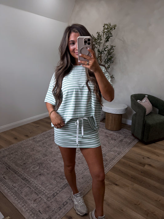 Angelica Skort Set - sage/white