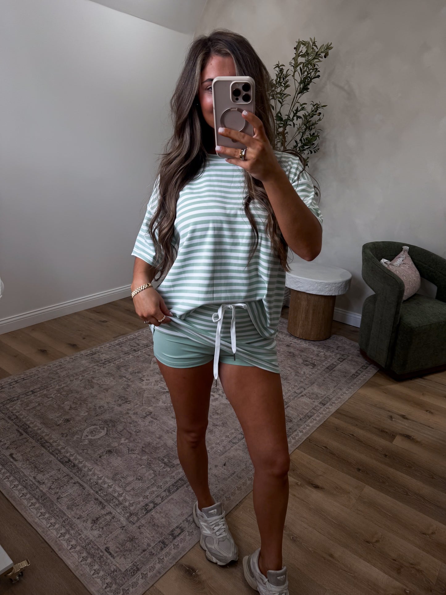 Angelica Skort Set - sage/white