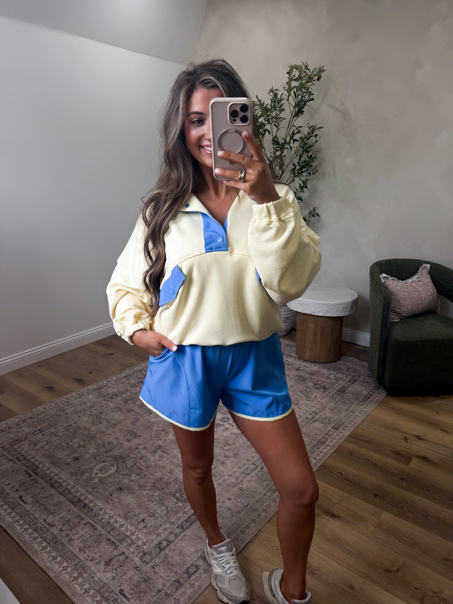 Breezy Babe French Terry Set - lemonilla/aqua splash