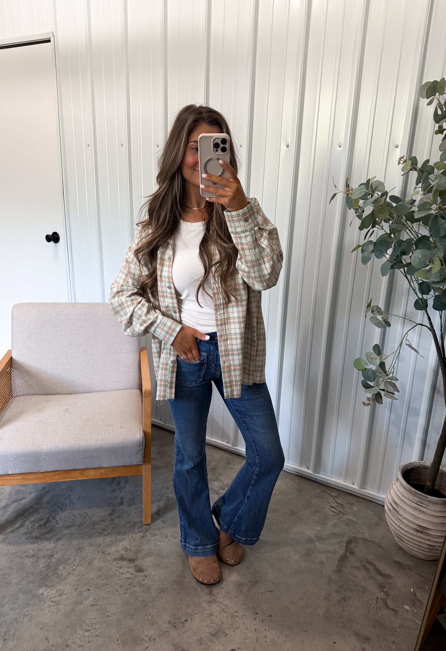 The Weekend Flannel- Sage