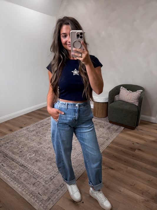 Tori Tummy Control Stretch slight barrel Jeans - indigo denim * PREORDER NOW OPEN FOR 9/3*
