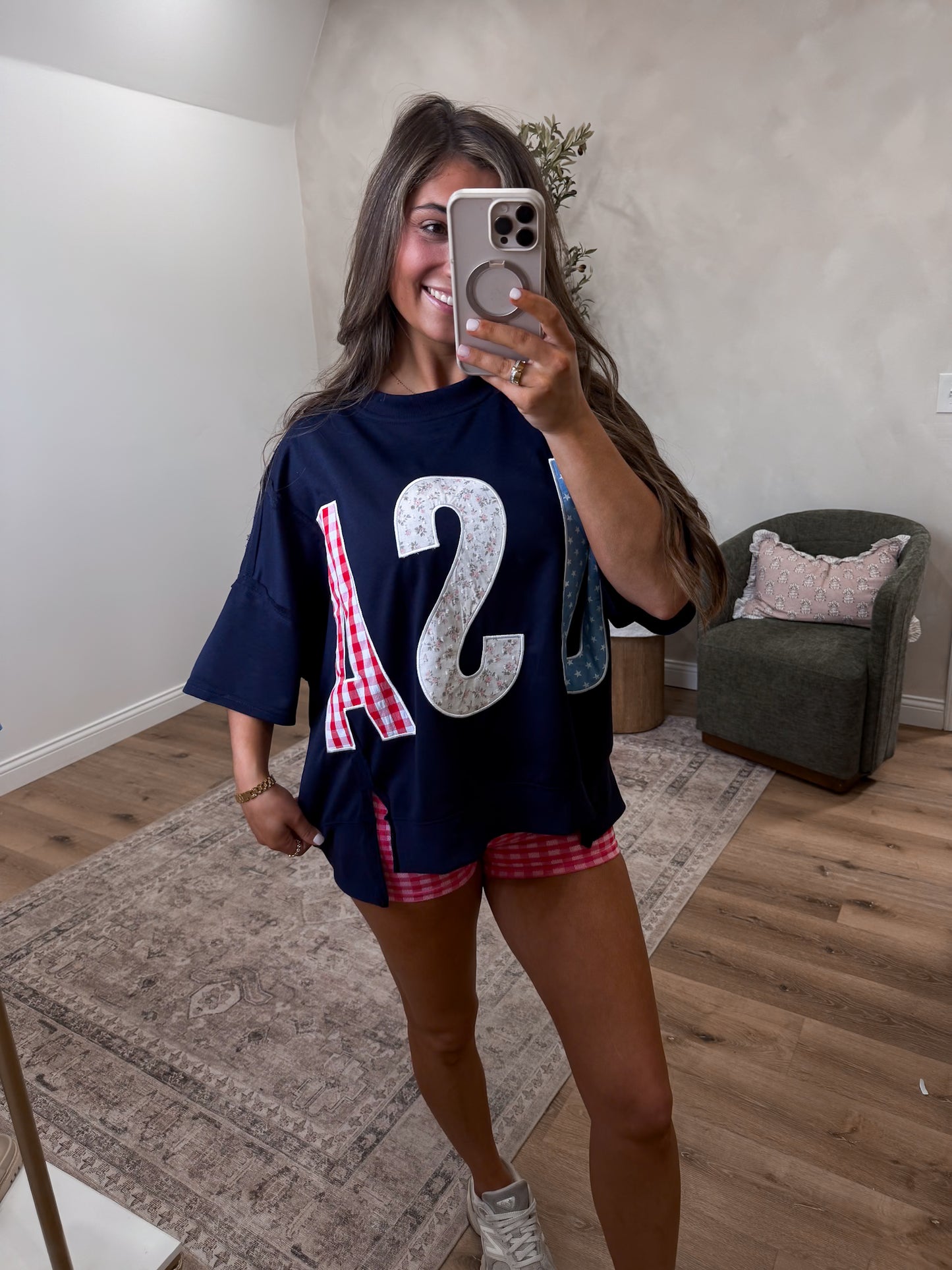 USA Oversized Tee - navy