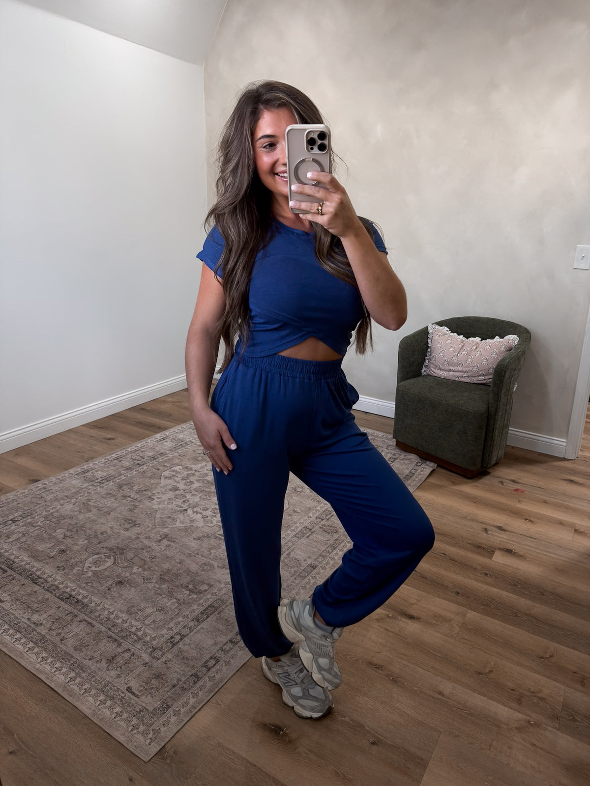 Kensley Crossover Jogger Set - navy